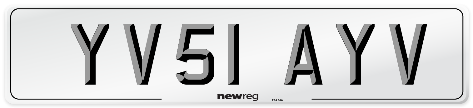 YV51 AYV Number Plate from New Reg